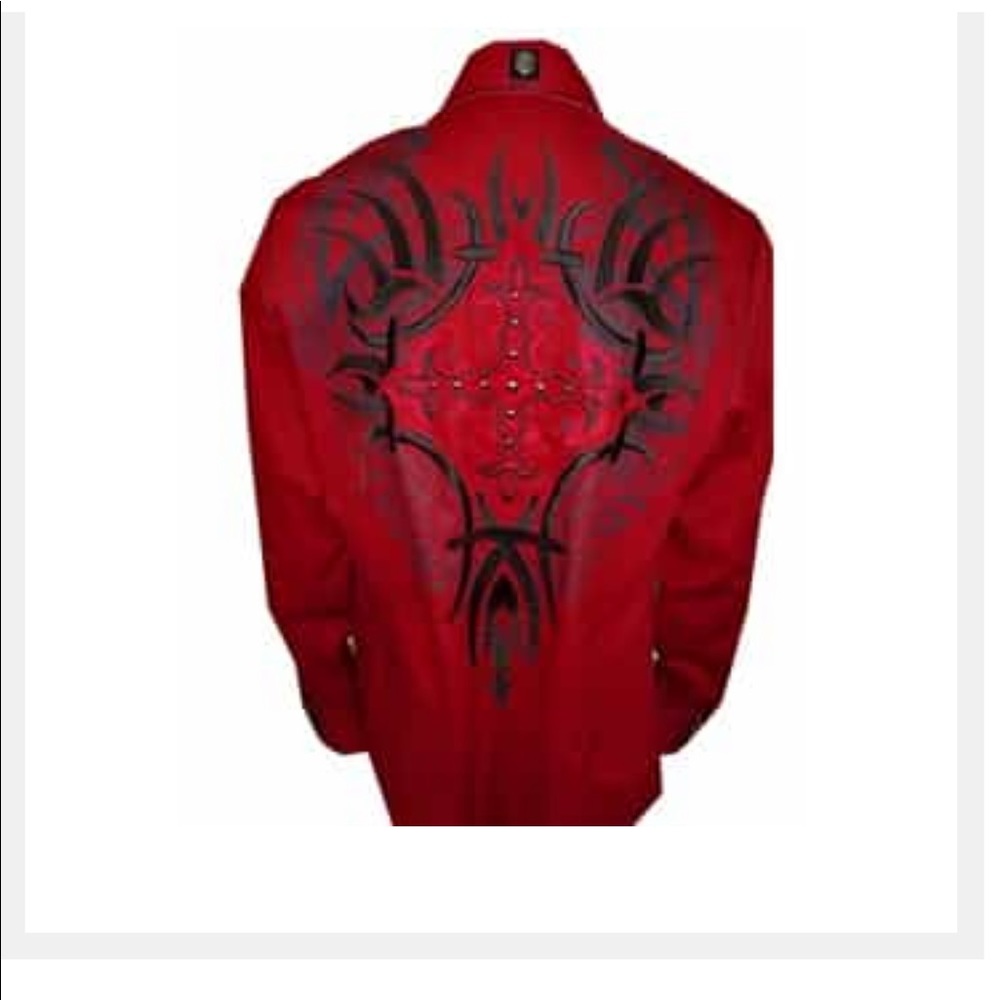 House of lords tribal embroidered button down shirt.